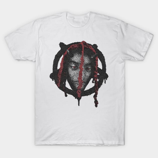 young man satanic T-Shirt by almirahman